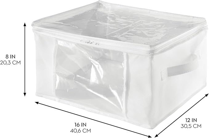 iDesign Fabric Storage Bags with Zipper, Medium, Set of 2, 16" x 12" x 8"