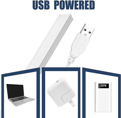 DWEPTU 12 Inch Under Cabinet Light, Closet Light - Magnetic & Stick Mount, Flicker-Free Eye-Care Lighting, USB Powered Bright Lights for Kitchen, Room,Shelf (AC Adapter Included)