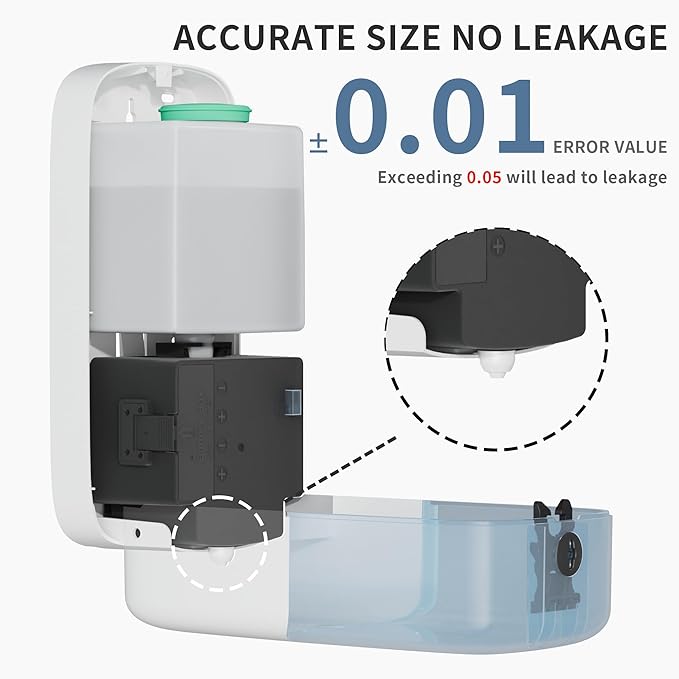 Automatic Soap Dispenser Wall Mount, 33.8oz/1000ml Dish Soap Dispenser for Bathroom, Touchless Electric Commercial Soap Dispensers Kitchen, White