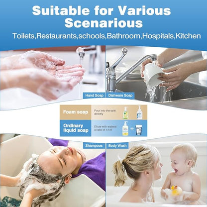 Touchless Automatic Soap Dispenser for Kitchen and Bathroom, Liquid Hand Soap Dispenser, Water-Resistant and Rechargeable, 14.2oz/420ml ，Intelligent Digital Display，4-Level Adjustable,Modern