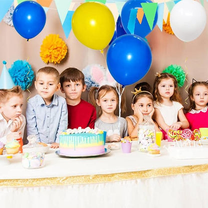 126PCS Blue Yellow White Balloon Arch Garland Kit - Royal Blue and Yellow Balloons White Balloon for Wedding Birthday Anniversary Bridal Shower Party Decorations