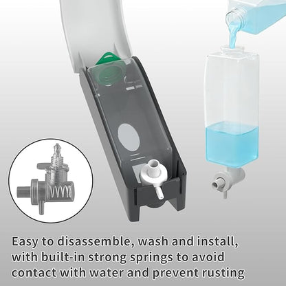 Shampoo Conditioner Body Wash Dispenser, Wall-Mounted Shower Soap Dispenser 10fl.oz/300ml, No Drill Refillable Bathroom soap Dispenser for Bathroom,Kitchen,Hotel and Airbnb,White CD-1049