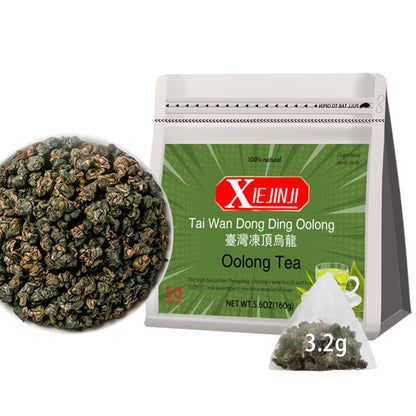 Xiejinji Premium Oolong Tea, Taiwan Dongding Oolong TeaBags, 3.2g x 50 Count, High Mountain Tea, No Sugar & No Additives, Low-Caffeine