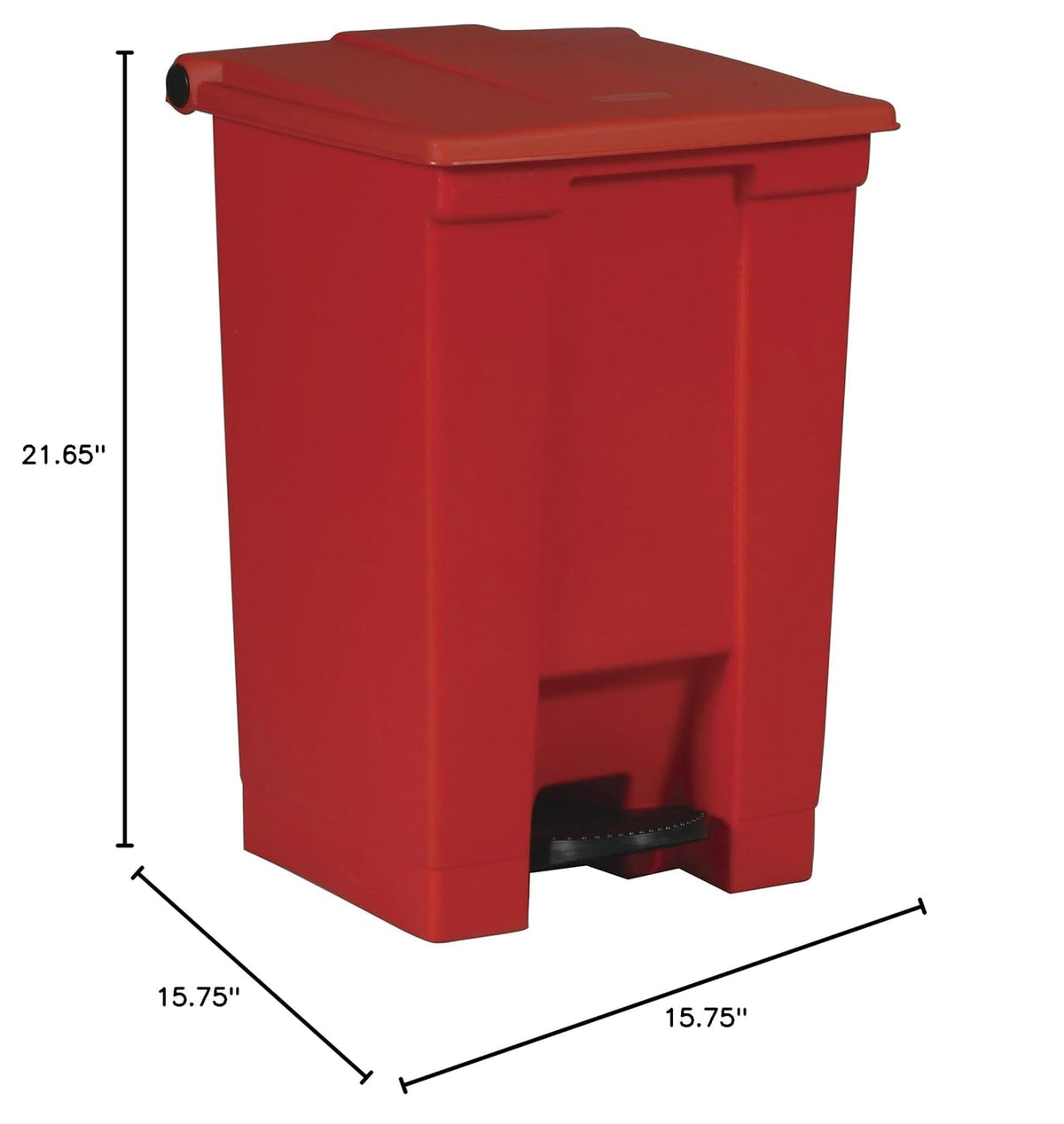 Rubbermaid Commercial Products Legacy Step-On Trash Can/Container, 12-Gallon, Red, Hands-Free Sanitary Use Garbage Can for Medical Waste in Hospitals/Lab/Emergency/Patient Rooms