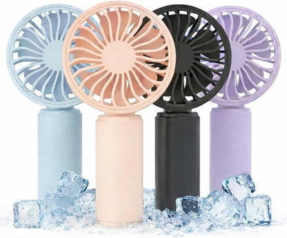 VanSmaGo 4 Pack Mini Handheld Fan, USB Rechargeable Portable Personal Fan with 3 Speeds, Detachable Cover, Small Lightweight Pocket-Size Fan for Kids, Family, Travel, School, Theme Park