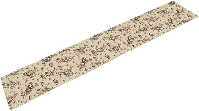 Western Desert Cowboy Table Runner, Seasonal Spring Fall Kitchen Dining Table Decoration for Indoor Outdoor Home Party Dinner 13x120in