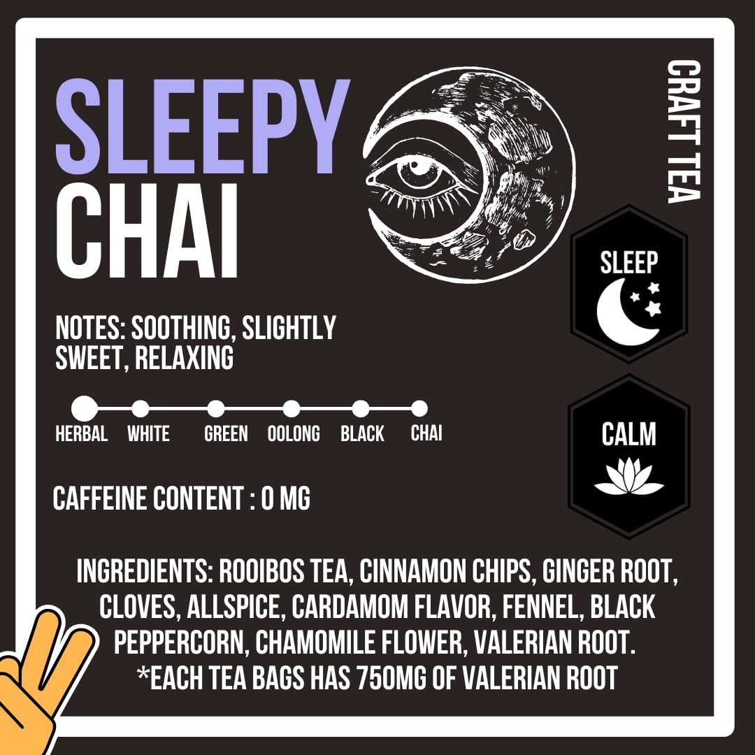 Revival Tea Company Sleepy Chai Tea - Rooibos Chai Tea Red Tea Blend with Valerian Root and Fresh Spiced Chai Flavor - Caffeine Free - Loose Leaf 8 Ounces