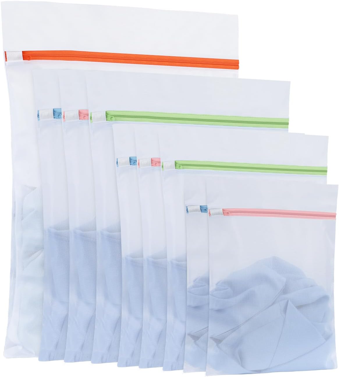 OTraki 9 PCS Mesh Laundry Bags for Delicates 4 Sizes Laundry Bags Mesh Wash Bags with Zipper Clothing Washing Bags Reusable Travel Storage Organize Bag for Clothes Underwear Bra Lingerie Socks Toy