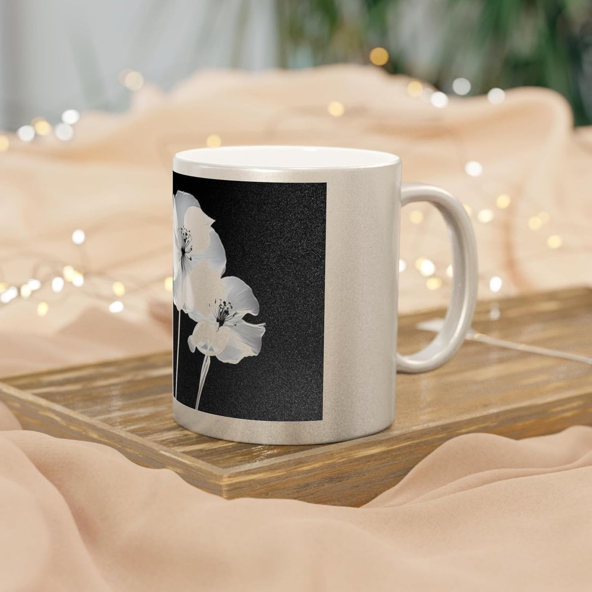 11 OZ Novelty Coffee Mugs - Christmas Gift (Metallic Floral Mug)