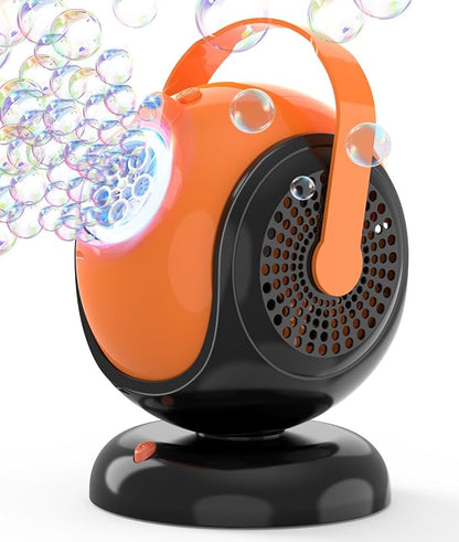 Halloween Bubble Machine, Bubbles Blower for Kids, Toddlers - 360° Rotation, 75° Adjustment, with LED Light - Bubble Toys Gifts for Boys, Girls, Outdoor, Birthday, Party