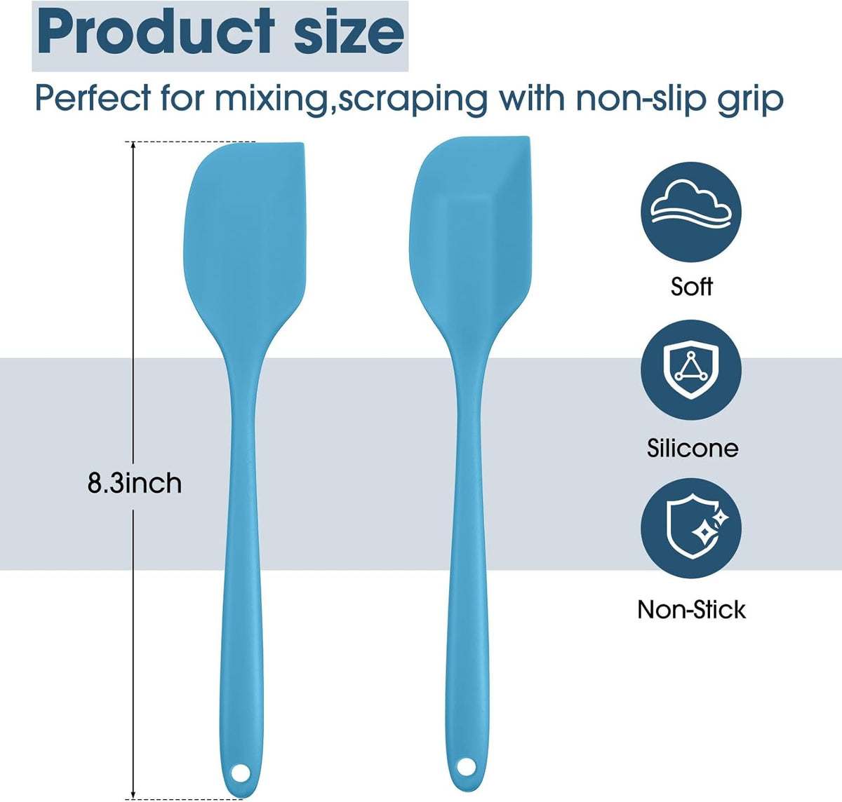 Irenare 65 Pcs Mini Silicone Spatulas Bulk 8.3 Inch Heat Resistant Scrapers Rubber Spatulas Seamless Design Non Stick Flexible for Kitchen Use