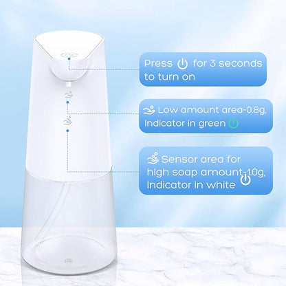 Automatic Foaming Soap Dispenser: LAOPAO Touchless Hand Soap Dispenser for Kids Type-C Rechargeable Sensor Pump Waterproof Foam Dispenser for Bathroom Kitchen School Xmas Gift, 13oz