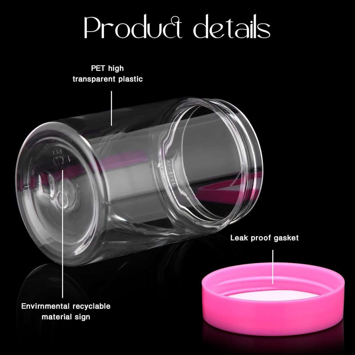 Patelai 4 Pieces Round Wide-mouth Leak Proof Plastic Container Jars with Lids for Travel Storage Makeup Beauty Products Face Creams Oils Salves Ointments DIY Making(4 Ounce,Pink)