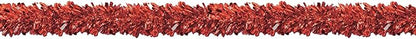 Beistle Metallic Festooning Garland Hanging Decorations, Christmas Party Supplies, Valentine's Day, 4" x 15', Red