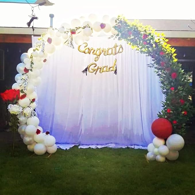 LANGXUN 9ft Large Size Metal Circle Balloon Arch Stand Decoration, Indoor Outdoor Arch Frame for Birthday Wedding Graduation Decorations and Event Party Supplies, Baby Shower Photo Background