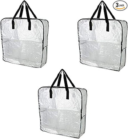 Ikea DIMPA 3 pcs Extra Large Storage Bag, Clear Heavy Duty Bags, Moth and Moisture Protection Storage Bags