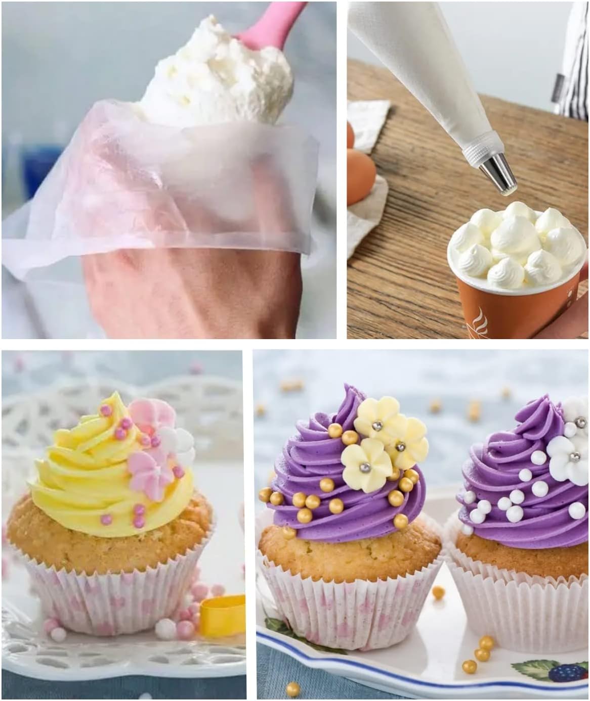 21 Inch Icing Piping Bags,100 Pcs Durable Anti-rupture Frosting Piping Bags Disposable for Wedding Cake Birthday Party Dessert Cookie Biscuit Cupcake