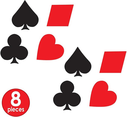 Beistle , 8 Piece Card "Suit" Cutouts, 15.5" to 16.5"