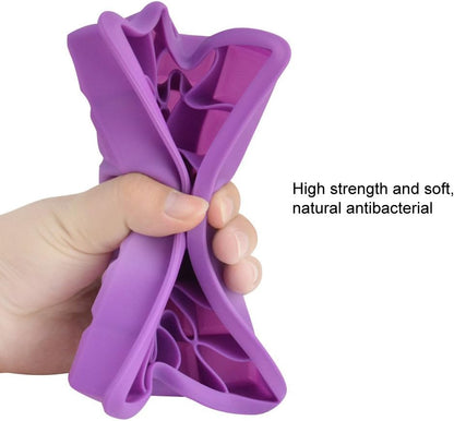 Ice Cube Tray, Silicone Square Ice Trays Easy Release Stackable Ice Cube Mold with Removable Lid, 24 Cavity (2 Pack, Purple)