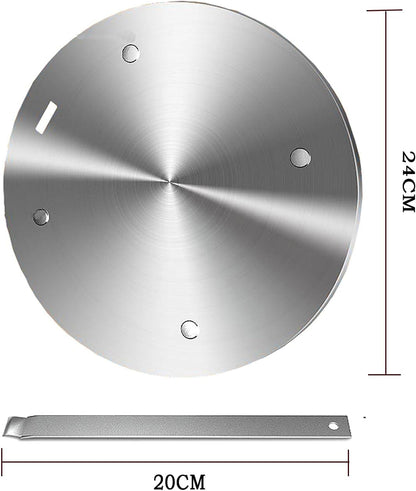 Heat Diffuser Plate, Grouarty Stainless Steel Cooking Induction Adapter Simmer Plate for Electric Gas Glass Cooktop Hob Ring, Induction Cooktop Converter Plate With Handle 9.45inch
