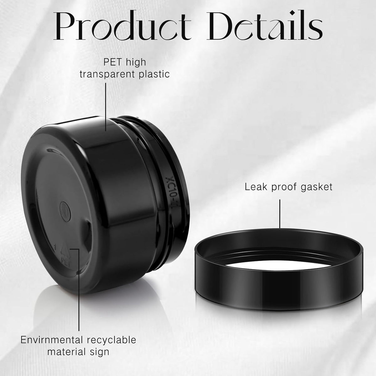 Patelai 4 Pieces Round Wide-mouth Leak Proof Plastic Container Jars with Lids for Travel Storage Makeup Beauty Products Face Creams Oils Salves Ointments DIY Making(1 Ounce,Pure Black)