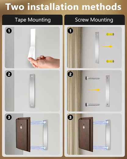 4 Pack Rechargeable Motion Sensor Wall Sconce – 5000mAh Wireless Battery Operated Wall Light Indoor, 3 Colors Up/Down Lighting Magnetic Night Light with Remote Control for Bedroom, Hallway (Walnut)