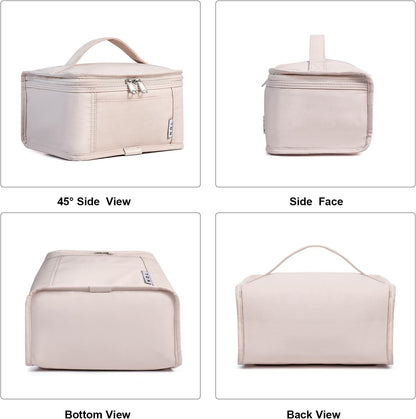 NOL Natural Organic Lifestyle Small Lunch Bag Mini Lunch Box Insulated Lunch Bag for Men/Women Leakproof Cooler Tote Bag Lightweight Nylon Waterproof Lunch Box For Work, Cream