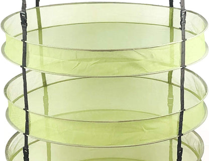 HORTIPOTS Hanging Drying Racks 2 FT Mesh Herb Dryer for Herbs and Clothes (2 FT Diameter, Green)
