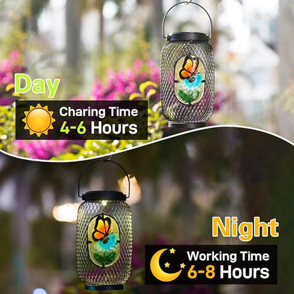 Solar Lantern Outdoor Waterproof,Butterfly Hanging Solar Lights Outdoor, Garden Decor for Patio Yard Table, Birthday & Mother's Day Gifts for Women Gifts