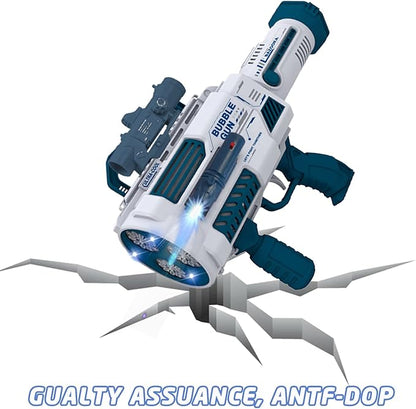 Automatic Gatling Bubble Gun with 2 Rechargeable Batteries, Produces Tens of Thousands Bubbles/Min, Includes Sight & Flashlight, ABS Drop-Tested, Bubble Machine Toy for Kids Adults Party Wedding