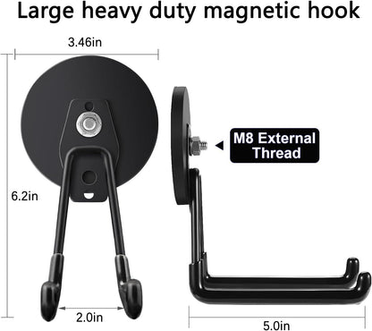 Magnetic Hook Heavy Duty, Cordless Drill Magnetic Hooks, Large Magnetic Storage Hook, Magnet Hooks for Workshop Organization, Garage and Garden Tool Holder(4Pack)