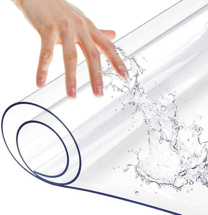 Rectangular PVC Office Desk Mat - Clear Plastic Top Pad for Side Table, Writing Desk, Meeting Table - Crystal Waterproof Furniture Screen Protection - 12x48 Inch Heavy Duty 1.5mm Thick