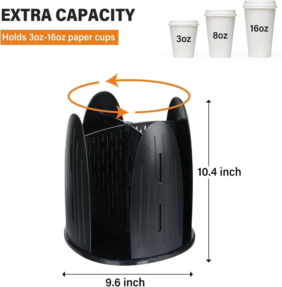 Cup and Lid Organizer,Paper Cup Dispenser Disposable Coffee Cup Dispenser Removable Cup Holder for Bathroom,Countertops, Kitchen, Office
