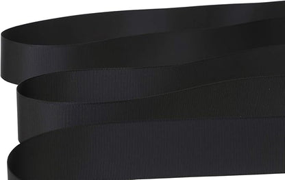 Ribbonitlux 1.5" Wide Solid Grosgrain Ribbon 25 Yards (030-Black）, Set for Gift Wrapping, Party Decor, Sewing Applications, Wedding and Craft