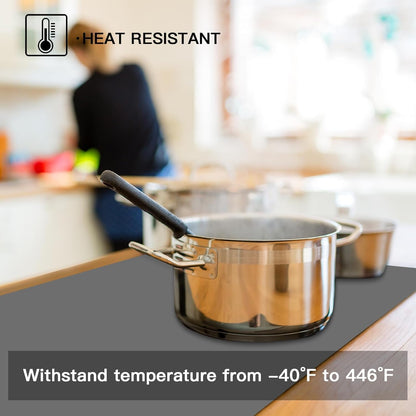 Largest Silicone Counter Mat, 120" x 24" Extra Large Heat Resistant Kitchen Island Protector, Waterproof Thicken Non-Slip Countertop Mat, Multipurpose, Translucent