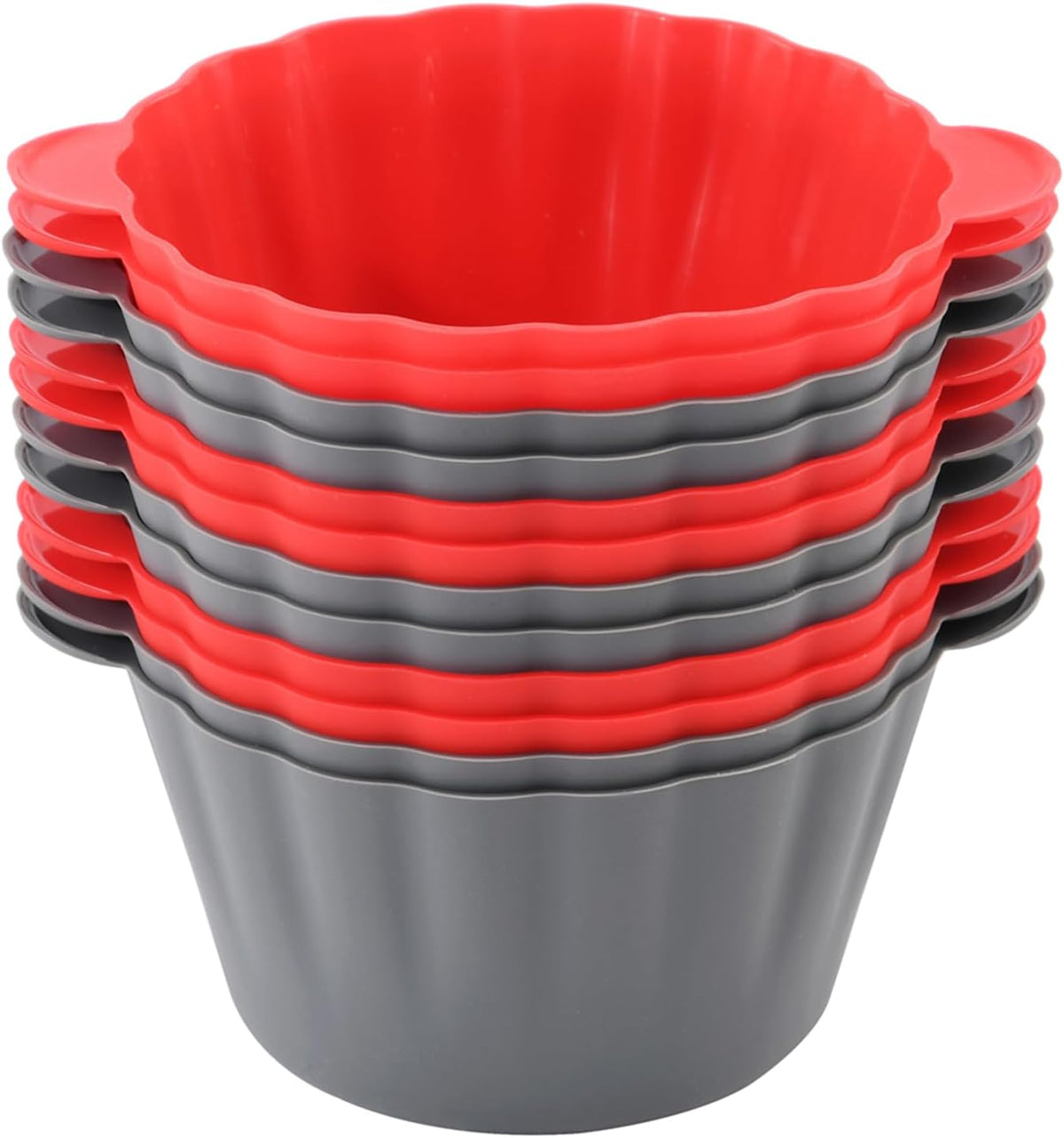 12 Pack Reusable Non-stick Large Silicone Baking Cups, 3.54 Inch Jumbo Silicone Cupcake Liners, Cake Molds with Handles, Large Muffin cups
