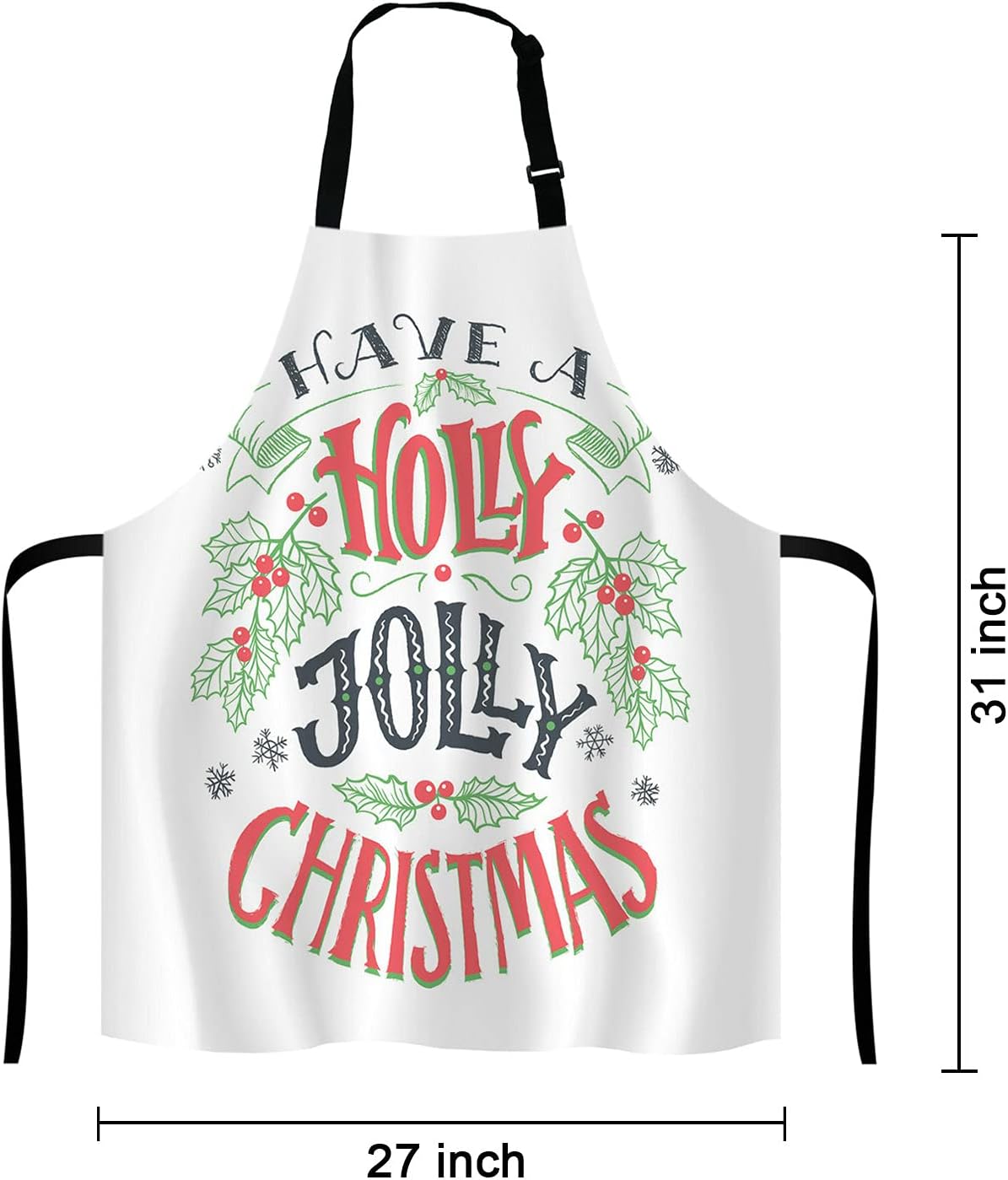 Have a holly jolly Christmas Adjustable Bib Apron Kitchen Cooking Baking Gardening Apron for Women Men