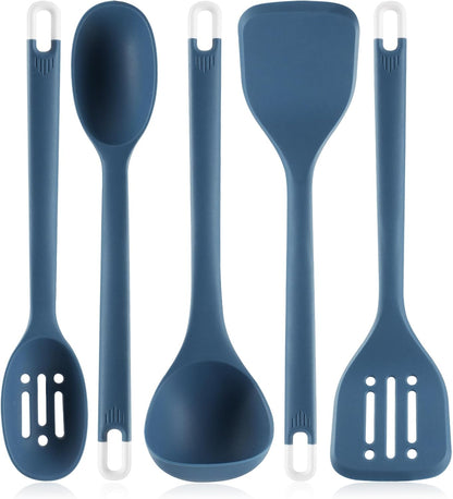 Silicone Kitchen Cooking Utensils Set: Moacc Heat Resistant 13inch Long Kitchen Gadgets, BPA Free Non Stick Rubber Cook Accessories For Food Prep