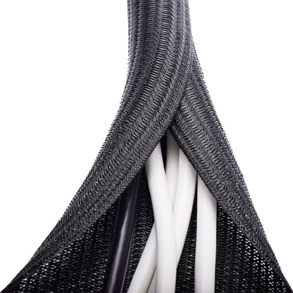 ZhiYo 6.6ft - 1/2 inch Cable Sleeve, Cord Wrap Wire Protector Tubing for Pets, PC Cable Wrap, Computer Cable Management Sleeve - Black