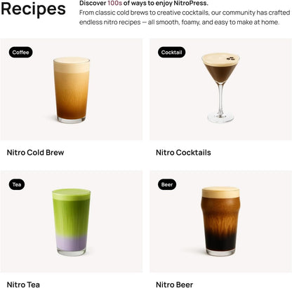 NitroPress Nitro Cold Brew Maker and Dispenser, At-Home Nitro Coffee Maker