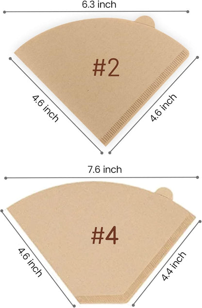 Niveaya 200 Count Coffee Filters - Size 02, Natural Paper Coffee Filter, No Blowout, Disposable for Pour Over and Drip Coffee Maker (2-4 Cup)