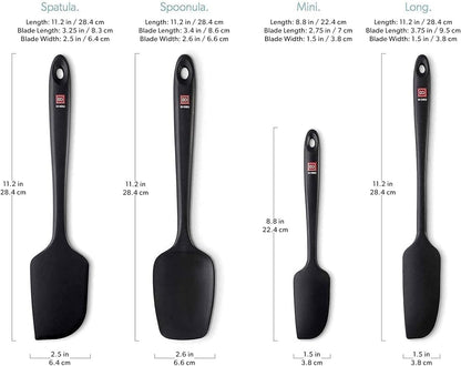 DI ORO Silicone Spatula Set - Rubber Kitchen Spatulas for Baking, Cooking, & Mixing