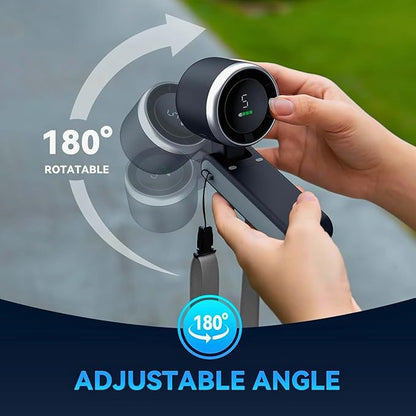 CPHUSA Portable Handheld Turbo Fan, 3 IN 1 Hand Fan with Air Turbo Tech Cooling, Up to 12 Working Hours, Quiet Personal Fans for Outdoor, Travel, Camping & Working (Black)
