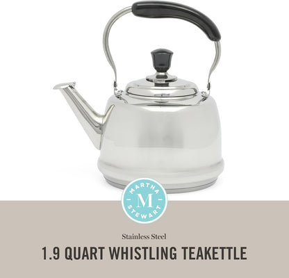 Martha Stewart Kingstree Large 2 Qt Heavy Gauge Tea Kettle - Stainless Steel