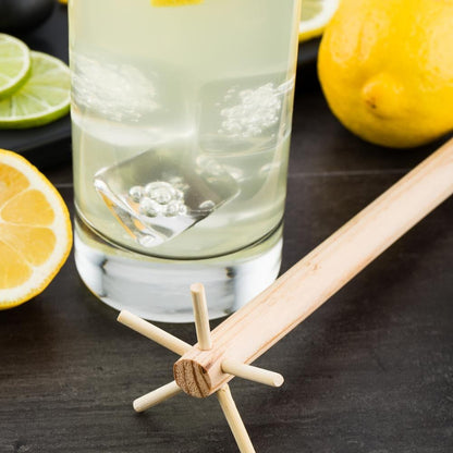 Restaurantware Bar Lux 11.25 Inch Swizzle Stick 1 Le Bois Lele Design Cocktail Muddler