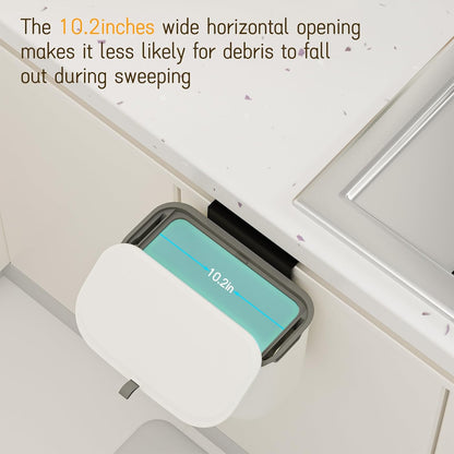 1.9 Gallon Kitchen Compost Bin Hanging Small Trash Can with Lid Under Sink Dual Installation & Triple-Seal Technology, Odorless Kitchen/Bathroom/Office Trash Can for Home, RV