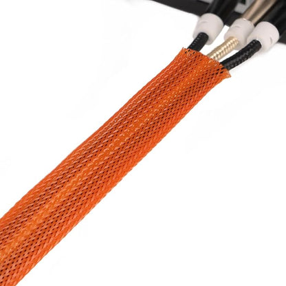 25ft PET Expandable Braided Cable Sleeve 1/2inch(12mm) Pet Braided Cable Sleeve for Audio Video Device Wire Automotive Wire (Orange)