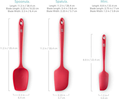 di Oro Living Silicone Spatula Set - 3-piece 600F Heat-Resistant Baking Spoon & Spatulas - Ergonomic Easy-to-Clean Seamless One-Piece Design