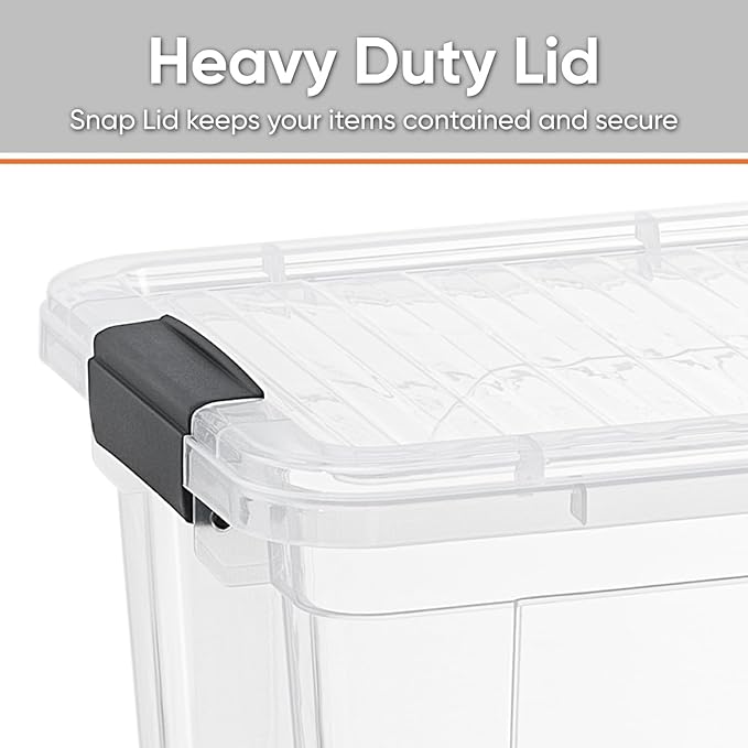 Superio Small Clear Storage Box with Lid, 4.75 Quart Plastic Container Bins for Organizing, Stackable Crates, BPA Free, Non Toxic, Odor Free, Organizers for Home, Office, School, and Dorm, 10 Pack