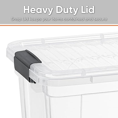 Superio Small Clear Storage Boxes with Lids, 4.75 Quart Plastic Container Bins for Organizing, Stackable Crates, BPA Free, Non Toxic, Odor Free, Organizers for Home, Office and Dorm, 4 Pack